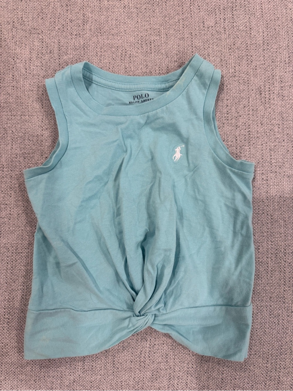 Polo by Ralph Lauren Girls' Aqua Blue Twist-Front Tank